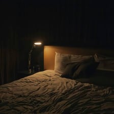A room illuminated by very low light