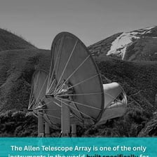 Radio telescope dishes used in the search for extraterrestrial signals.