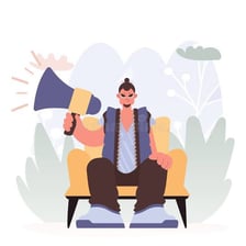 An illustration of a person speaking in an affected manner