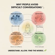 An illustration of someone avoiding a difficult conversation