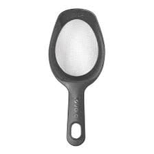 A handheld kitchen sieve used for sifting flour.
