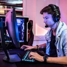 Beginner playing a video game with a controller.