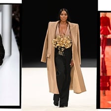 Fashion models walking down a runway.