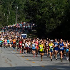 A runner participating in a road race.