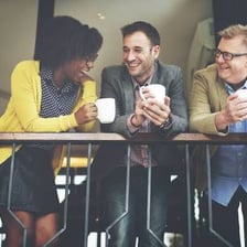 One person sharing information with another in conversation.