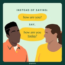 One person questioning another after demonstrating a point