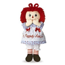 Raggedy Ann cloth doll with red yarn hair