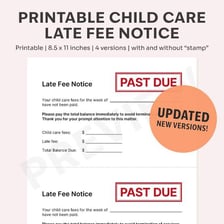 A bill or notice showing a fee for late payment.
