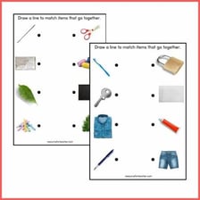 A simple diagram showing pairs of words connected as partners