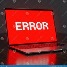 A computer screen displaying an error message.