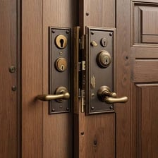 An open, unlocked door.