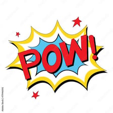 A comic-book explosion with a POW speech bubble