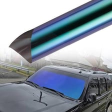 A tinted window reducing sunlight and visibility.