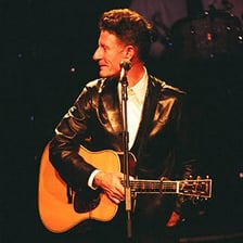 Country singer Lyle Lovett performing