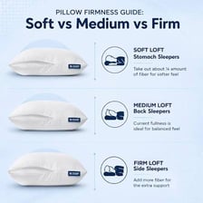 A soft pillow positioned beside a hard rock.