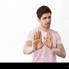 A person reluctantly declining a request