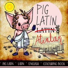 A simple illustration showing the Pig Latin transformation of “scram” into “amscray.”