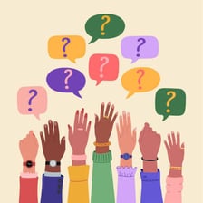 A person raising a hand to make an objection