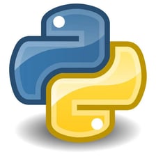 The Python programming language logo with two stylized snakes.