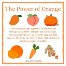 Orange carrots, a familiar food source of beta carotene.