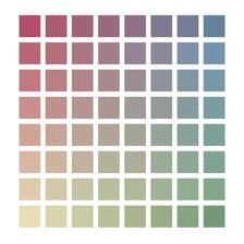 A palette of soft, muted colors