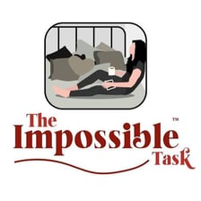 A person making an effort to complete a challenging task