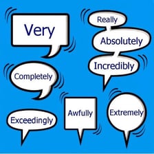 A speech bubble illustrating an emphatic intensifying expression
