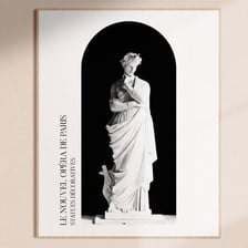 A statue or artwork depicting Erato, the Greek Muse of poetry.