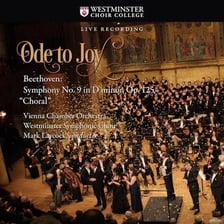 A choir performing the choral finale of Beethoven’s Ninth Symphony.