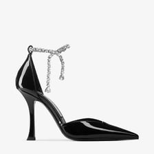 A luxury high-heeled shoe by Jimmy Choo.
