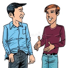 Two brothers having a conversation