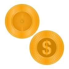 Illustration of a valuable resource represented by a gold coin