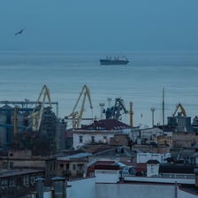 A view of Odesa's port area on the Black Sea