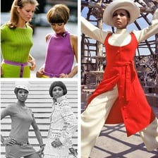 A person wearing stylish mid-century clothing.