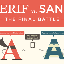 A typography comparison highlighting the small strokes on serif letters
