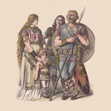 Illustration of an ancient Germanic warrior associated with Jutland