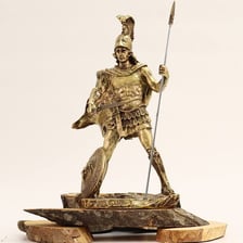 An ancient-style statue or illustration depicting Ares, the Greek god of war