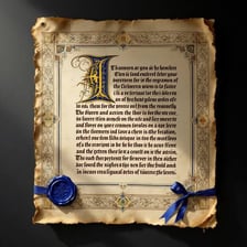 A formal historical edict displayed on parchment