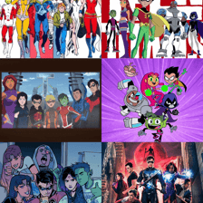 Animated Teen Titans superheroes shown together