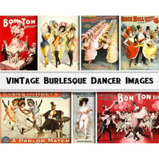 A vintage cabaret-style image with mildly suggestive entertainment.