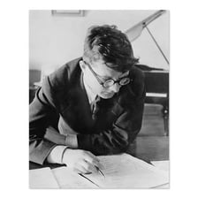 A portrait of composer Dmitri Shostakovich.