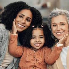 A grandmother pictured with her adult daughter