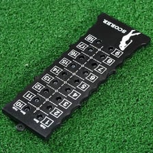 A marker on a golf course showing a hole’s par.