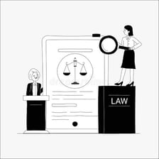 An unidentified woman in a courtroom setting
