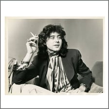 Portraits representing Barry White, Elliot Page, and Jimmy Page.