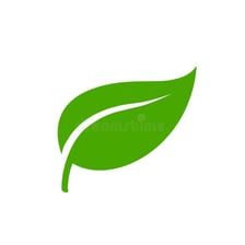 Green leaves and an environmental symbol representing ecological concerns.