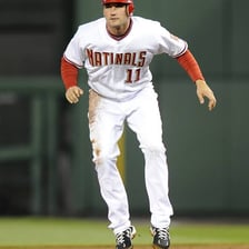 A Washington Nationals baseball player in a Nationals uniform