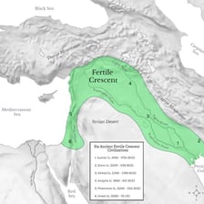 A map locating ancient Assyria in the Fertile Crescent.