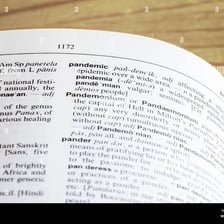 An open dictionary showing word entries.