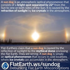 Bright patches of light flanking the Sun in the sky.